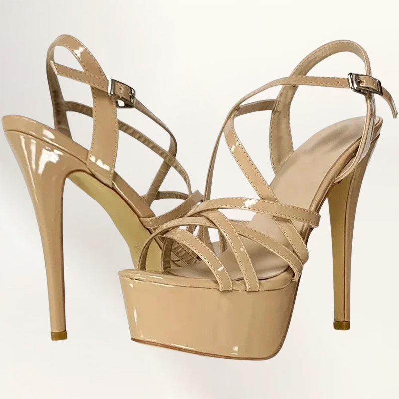 Wynne - Women's Crisscross Strappy Platform Heels