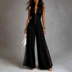 Yolanda - Women's Patchwork Halter Wide Leg Jumpsuit 2